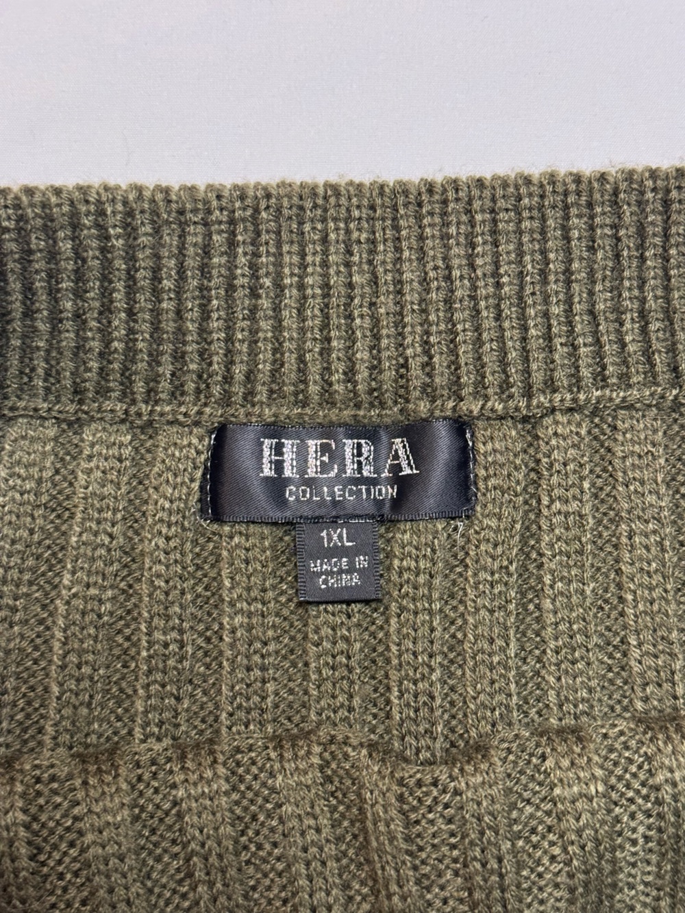 Hera Collection Olive Ribbed Mini Skirt - Picture 2 of 3